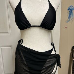 Black Bikini Set with Coverup